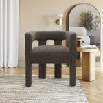 Athena Boucle Fabric Upholstered Accent / Dining Chair in Brown
