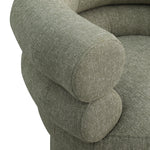 Valentina Linen Textured Fabric Upholstered Swivel Accent Chair in Green