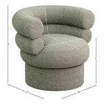 Valentina Linen Textured Fabric Upholstered Swivel Accent Chair in Green