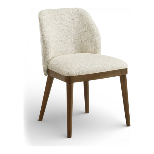 Valeo Linen Textured Fabric Upholstered Dining Chair in Beige