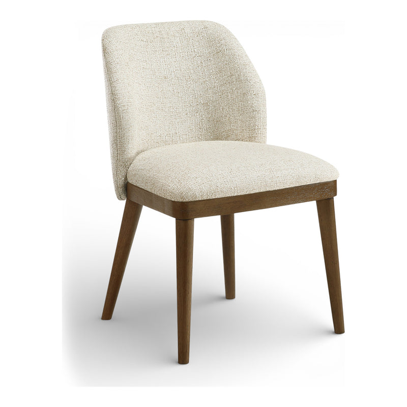 Valeo Linen Textured Fabric Upholstered Dining Chair in Beige