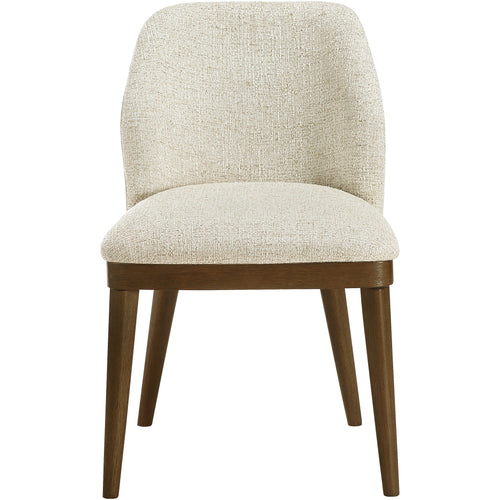 Valeo Linen Textured Fabric Upholstered Dining Chair in Beige