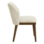 Valeo Linen Textured Fabric Upholstered Dining Chair in Beige