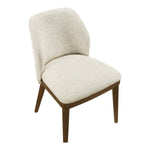 Valeo Linen Textured Fabric Upholstered Dining Chair in Beige