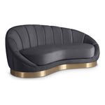 Shelly Velvet Upholstered Chaise Lounge in Grey