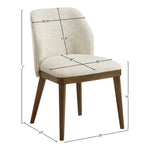 Valeo Linen Textured Fabric Upholstered Dining Chair in Beige