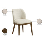 Valeo Linen Textured Fabric Upholstered Dining Chair in Beige