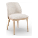 Valeo Linen Textured Fabric Upholstered Dining Chair in Beige