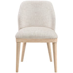 Valeo Linen Textured Fabric Upholstered Dining Chair in Beige