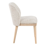 Valeo Linen Textured Fabric Upholstered Dining Chair in Beige