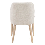 Valeo Linen Textured Fabric Upholstered Dining Chair in Beige