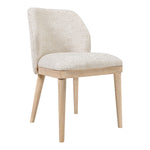 Valeo Linen Textured Fabric Upholstered Dining Chair in Beige