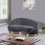 Shelly Velvet Upholstered Chaise Lounge in Grey