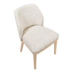 Valeo Linen Textured Fabric Upholstered Dining Chair in Beige