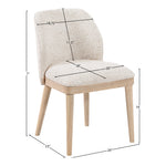 Valeo Linen Textured Fabric Upholstered Dining Chair in Beige