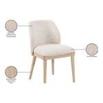Valeo Linen Textured Fabric Upholstered Dining Chair in Beige