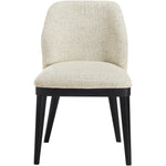 Valeo Linen Textured Fabric Upholstered Dining Chair in Beige
