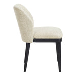 Valeo Linen Textured Fabric Upholstered Dining Chair in Beige
