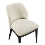 Valeo Linen Textured Fabric Upholstered Dining Chair in Beige
