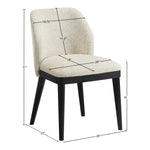 Valeo Linen Textured Fabric Upholstered Dining Chair in Beige
