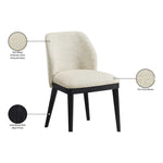Valeo Linen Textured Fabric Upholstered Dining Chair in Beige