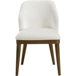 Valeo Linen Textured Fabric Upholstered Dining Chair in Cream