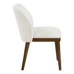 Valeo Linen Textured Fabric Upholstered Dining Chair in Cream