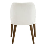 Valeo Linen Textured Fabric Upholstered Dining Chair in Cream