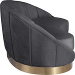 Shelly Velvet Upholstered Chaise Lounge in Grey