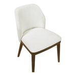 Valeo Linen Textured Fabric Upholstered Dining Chair in Cream