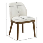 Valeo Linen Textured Fabric Upholstered Dining Chair in Cream