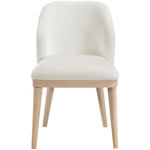 Valeo Linen Textured Fabric Upholstered Dining Chair in Cream