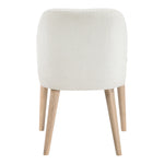 Valeo Linen Textured Fabric Upholstered Dining Chair in Cream