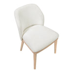 Valeo Linen Textured Fabric Upholstered Dining Chair in Cream