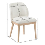 Valeo Linen Textured Fabric Upholstered Dining Chair in Cream