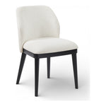Valeo Linen Textured Fabric Upholstered Dining Chair in Cream