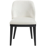 Valeo Linen Textured Fabric Upholstered Dining Chair in Cream