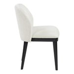 Valeo Linen Textured Fabric Upholstered Dining Chair in Cream