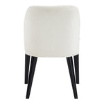 Valeo Linen Textured Fabric Upholstered Dining Chair in Cream
