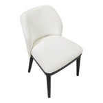 Valeo Linen Textured Fabric Upholstered Dining Chair in Cream