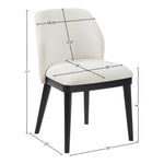 Valeo Linen Textured Fabric Upholstered Dining Chair in Cream