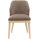 Valeo Linen Textured Fabric Upholstered Dining Chair in Brown