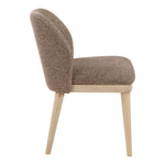 Valeo Linen Textured Fabric Upholstered Dining Chair in Brown