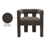 Athena Boucle Fabric Upholstered Accent / Dining Chair in Brown