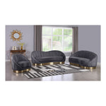 Shelly Velvet Upholstered Chaise Lounge in Grey