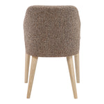 Valeo Linen Textured Fabric Upholstered Dining Chair in Brown