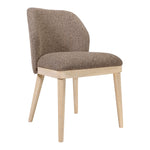 Valeo Linen Textured Fabric Upholstered Dining Chair in Brown