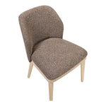 Valeo Linen Textured Fabric Upholstered Dining Chair in Brown