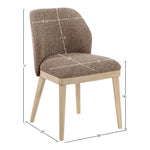 Valeo Linen Textured Fabric Upholstered Dining Chair in Brown