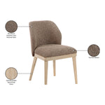 Valeo Linen Textured Fabric Upholstered Dining Chair in Brown
